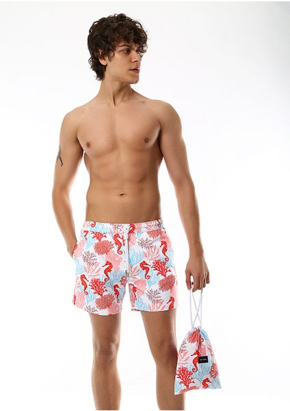 Çok Renkli Erkek Bağlamalı Slim Fit Şort Mayo 1035