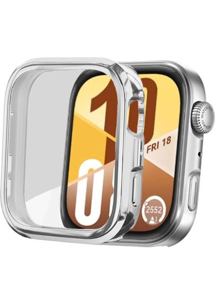 Huawei Watch Fit 4 ile Uyumlu Kasa ve Ekran Koruyucu 360 Tam Koruma Silikon Kılıf