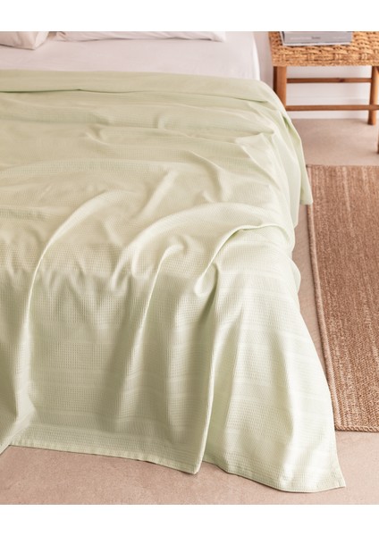 Mathilda King Size %100 Pamuk Karde Düz Pike - Mint Yeşili modelleri
