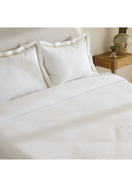 White Collection Doris %100 Pamuk Çift Kişilik Yatak Örtüsü Takımı Adaçayı