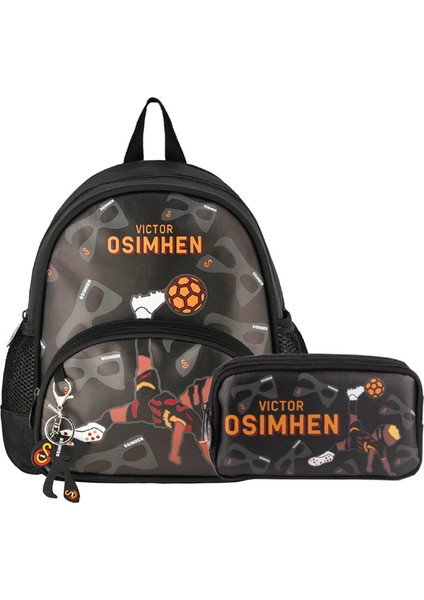 2 Bölmeli Victor Osimhen Suni Deri Anaokulu Çantası + Kalemlik