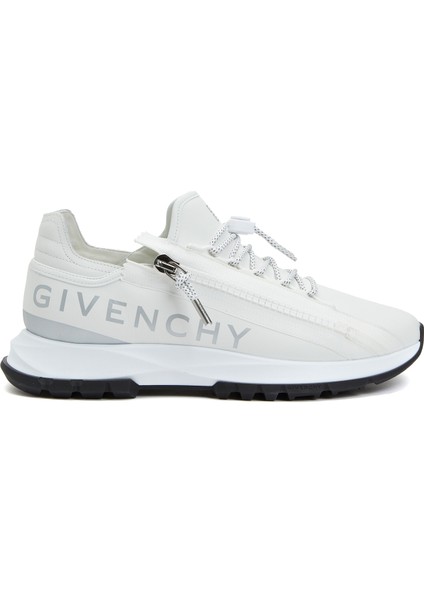 Beyaz Logolu Erkek Deri Sneaker
