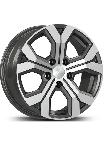 16 Inç 5X114.3 Duster Gun Metal Elmas Kesim Jant Modeli (4 Adet)