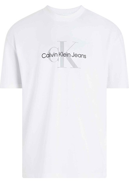 Beyaz Erkek Regular Fit Baskılı T-Shirt 00040EM289YAA Ss Hero Monogram Tee