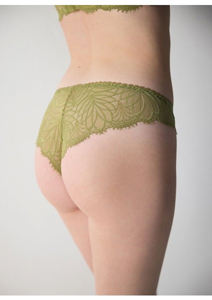 Yeşil Kadın Dantel Bikini Külot 385