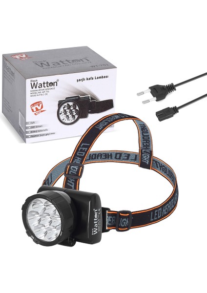 7 Ledli Şarjlı Baret Kafa Lambası Watton WT-701 indirimleri