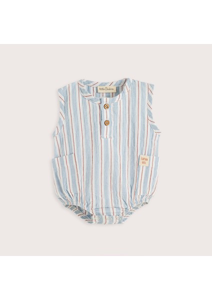 Sea Side Çizgili Body Mavi