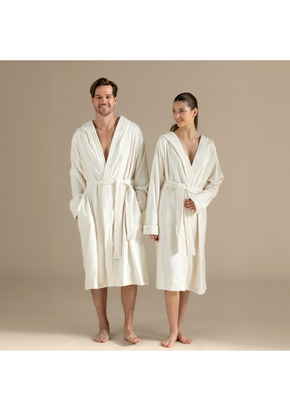 Debora Unısex Bornoz Ekru