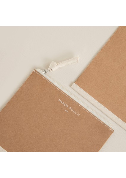 Kanvas Fermuarlı Kılıf A6 Natural