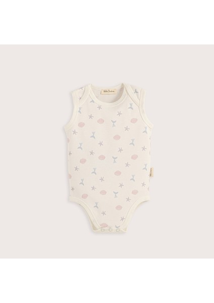 Magıc Sea 3'lü Kolsuz Body Set Ekru/lila
