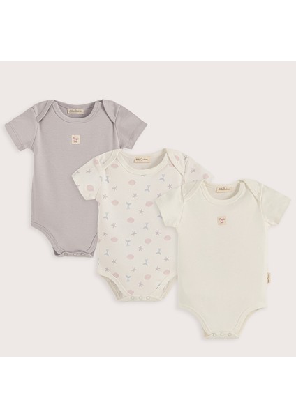 Magıc Sea 3'lü Body Set Ekru/lila
