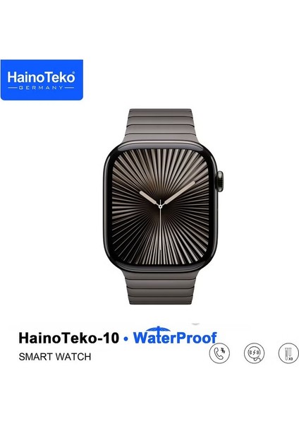 Hainoteko Watch Ultra 10 Amoled Ekran Waterproof 3 Kordonlu Akıllı Saat Siyah