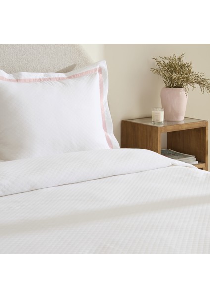 White Collection Doris %100 Pamuk Çift Kişilik Yatak Örtüsü Takımı Pudra