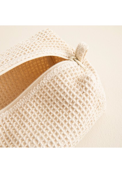 Oiko Waffle Aksesuar Çantası 19X10 cm Natural fırsatları