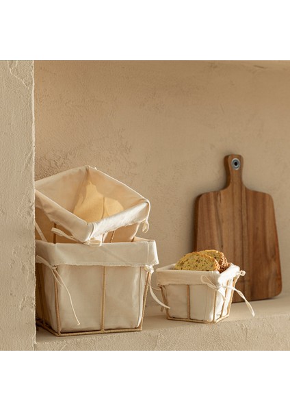 Square Ekmek Sepeti 15 cm Natural