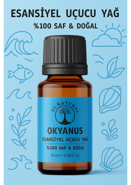 Okyanus Uçucu Yağ %100 Saf Doğal Esans Buhurdanlık Difüzör Oda Esansı 10 ml
