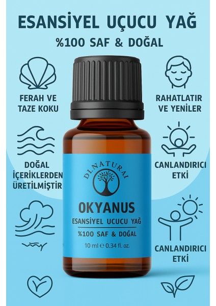 Okyanus Uçucu Yağ %100 Saf Doğal Esans Buhurdanlık Difüzör Oda Esansı 10 ml fiyatları