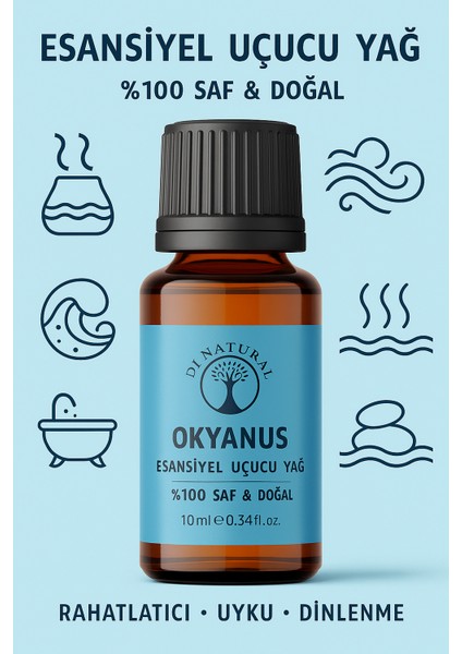 Okyanus Uçucu Yağ %100 Saf Doğal Esans Buhurdanlık Difüzör Oda Esansı 10 ml indirimleri
