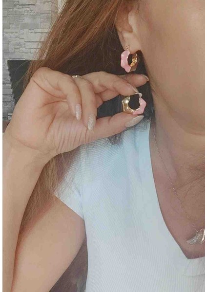 Çelik Mineli Fırfır Küpe Yeni Sezon Trend Modeller Yaz Trendleri fırsatları