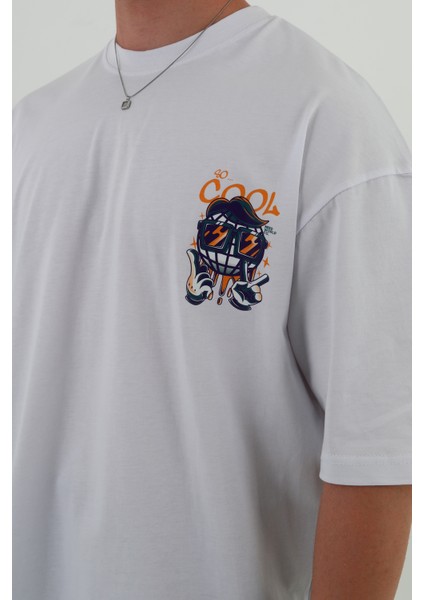 So Cool -Oversize Tişört | Sırt Baskılı – Minimal Göğüs Desenli Unisex Tshirt