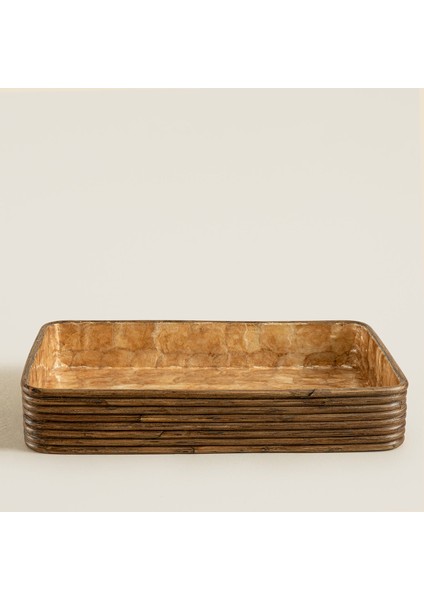 Innoq Yuvarlak Dekoratif Tepsi 52X34 cm Sedef