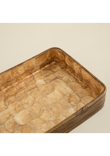 Innoq Yuvarlak Dekoratif Tepsi 52X34 cm Sedef