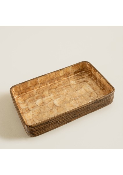 Innoq Yuvarlak Dekoratif Tepsi 52X34 cm Sedef