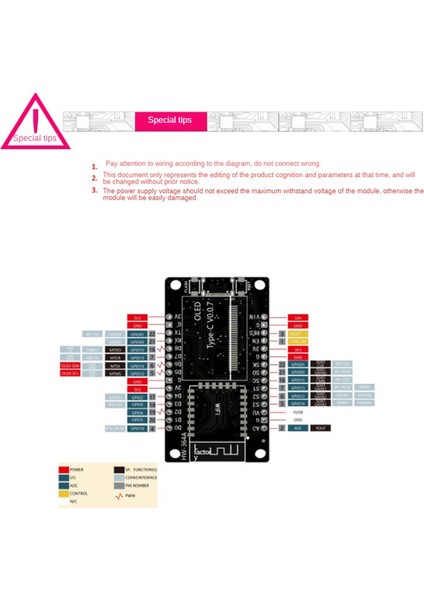 0.96 Inç OLED Ekranlı ESP8266 Geliştirme Kartı, CH-340 (Yurt Dışından)