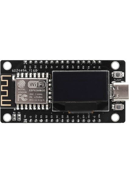 0.96 Inç OLED Ekranlı ESP8266 Geliştirme Kartı, CH-340 (Yurt Dışından)