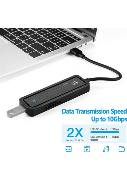 10GBPS Type C - Usb3.2 Adaptörü Hızlı Iletim 6'sı 1 Arada Yeniden Kullanılabilir Hub (Yurt Dışından)