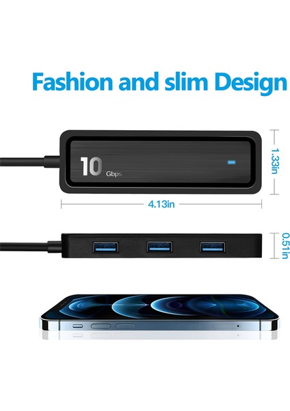 10GBPS Type C - Usb3.2 Adaptörü Hızlı Iletim 6'sı 1 Arada Yeniden Kullanılabilir Hub (Yurt Dışından)