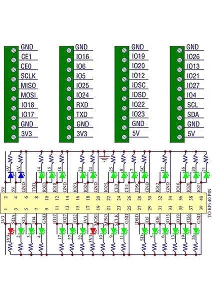 Ultra Küçük Rpi Gpıo Durum Led'i ve Terminal Bloğu Breakout Kartı (Yurt Dışından) fiyatları