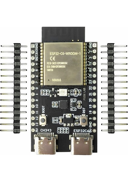 ESP32-C6-DEVKITC-1-N4 ESP32-C6 Rısc-V ESP32 Modülü Tip-C Çekirdek Kartı (Yurt Dışından)