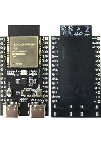 ESP32-C6-DEVKITC-1-N4 ESP32-C6 Rısc-V ESP32 Modülü Tip-C Çekirdek Kartı (Yurt Dışından)