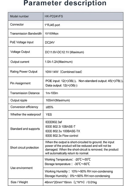Su Geçirmez 10/100MBPS RJ45 Port Poe Ayırıcı (Yurt Dışından) fırsatları