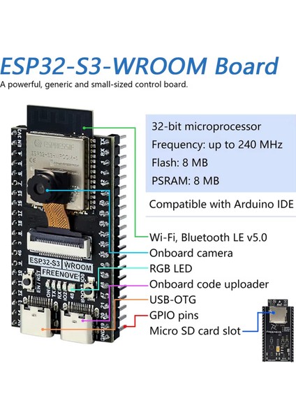 ESP32-S3 Wroom N16R8 Geliştirme Kartı (Yurt Dışından)