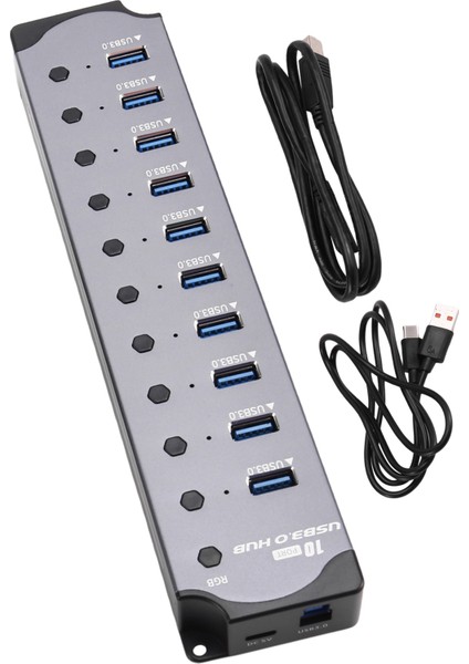 10'u 1 Arada Güçlendirilmiş USB Hub 10 Port USB Adaptörü USB Ayırıcı (Yurt Dışından)