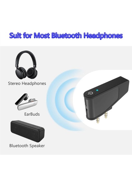 Bluetooth 5.3 Uçak Havayolu Uçuş Adaptörü A2DP Vericisi (Yurt Dışından)