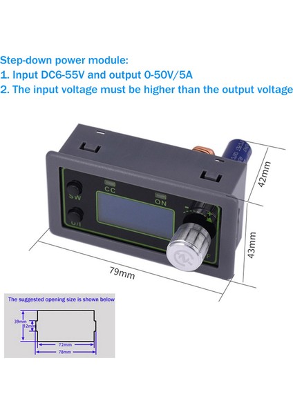 50V 5A Cnc Buck Ayarlanabilir Güç Modülü Voltajı (Yurt Dışından)