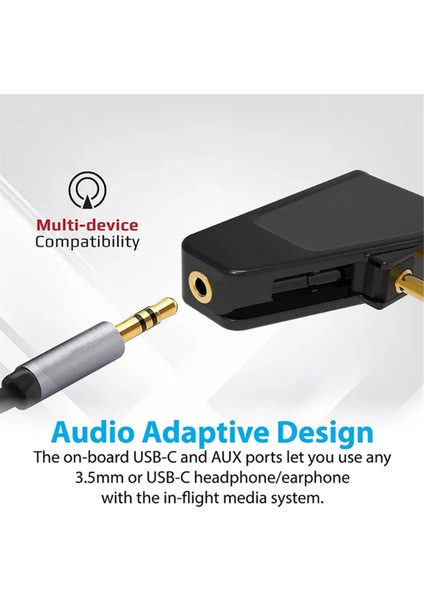 Bluetooth 5.3 Uçak Havayolu Uçuş Adaptörü A2DP Vericisi (Yurt Dışından)