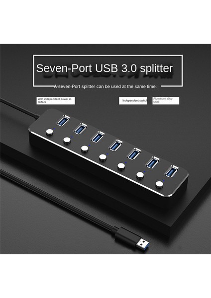 USB 3.0 Güç Adaptörü 7 Portlu Ayırıcı Hub USB Hub 3.0 USB Abd Fişi A (Yurt Dışından)