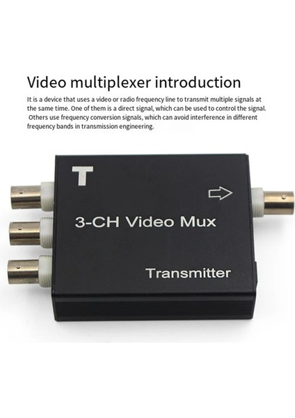 3 Yollu Video Multipleksörü, Çok Kanallı Kamera Tek Hat Iletişimi (Yurt Dışından)