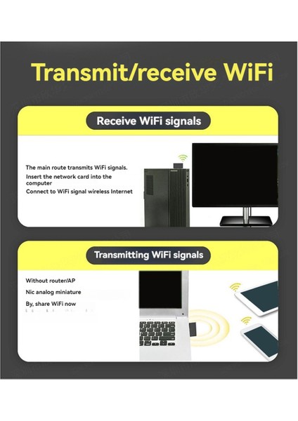 USB 3.0 Wifi Adaptörü 1300MBPS Ağ Kartı Masaüstü Dizüstü Bilgisayar Için (Yurt Dışından)