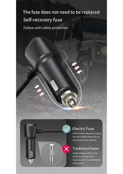 Araba Şarj Soketi Ayırıcı 3 Type-C 3 USB 120W Yüksek Güç Adaptörü (Yurt Dışından) modelleri