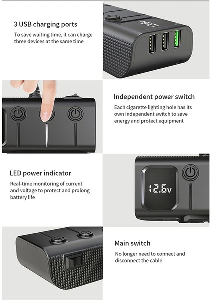 Araba Şarj Soketi Ayırıcı 3 Type-C 3 USB 120W Yüksek Güç Adaptörü (Yurt Dışından) indirimleri