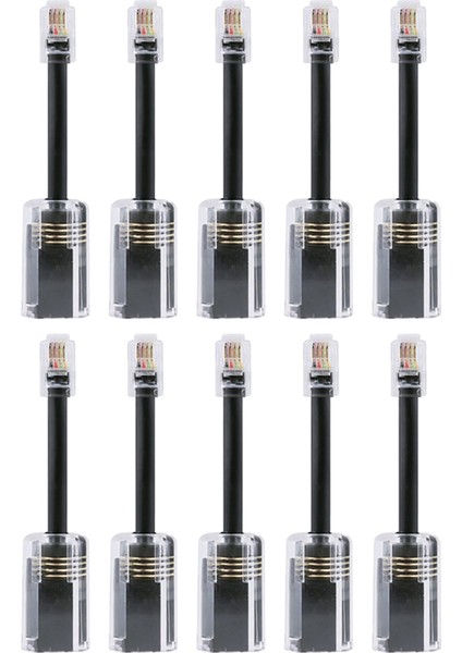10 Adet Telefon Kablosu Açıcı Rj9 4P4C 360 Derece Genişletilebilir Döndürülebilir (Yurt Dışından)