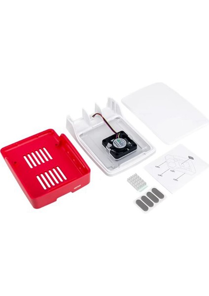 Pi5 Kılıfı Için Çok Işlevli Kırmızı Beyaz Kılıf (Yurt Dışından)