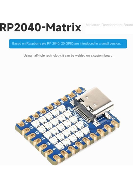RP2040-MATRIX Mini Geliştirme Kartı, Kart Üzerinde 5x5 Matris ile RP2040 (Yurt Dışından)
