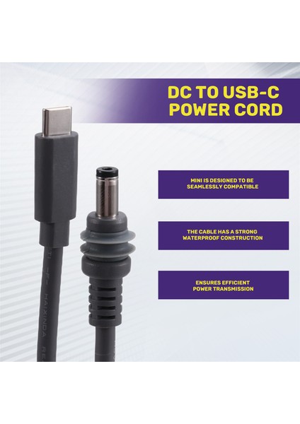Pd Şarj Cihazları Için 5m Usb-C - Dc Güç Kablosu Mini (Yurt Dışından)