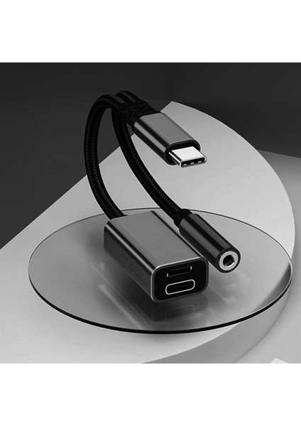 3'ü 1 Arada USB C - 35 Mmtype-Cıos Aux Ses Adaptörü Siyah (Yurt Dışından)